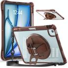 For iPad Air 11 2025 / 2024 / Pro 11 2022 Rotation Grip Holder TPU Hybrid Clear PC Tablet Case(Chocolate) - 1