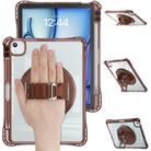 For iPad Air 11 2025 / 2024 / Pro 11 2022 Rotation Grip Holder TPU Hybrid Clear PC Tablet Case(Chocolate) - 2