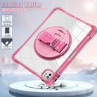 For iPad Pro 11 2024 Rotation Grip Holder TPU Hybrid Clear PC Tablet Case(Red Rose) - 3