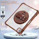 For iPad Pro 11 2024 Rotation Grip Holder TPU Hybrid Clear PC Tablet Case(Chocolate) - 3