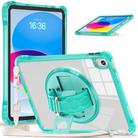 For iPad 2025 / 2022 Rotation Grip Holder TPU Hybrid Clear PC Tablet Case(Light Green) - 1