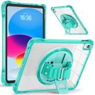 For iPad 2025 / 2022 Rotation Grip Holder TPU Hybrid Clear PC Tablet Case(Light Green) - 2
