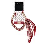 For Motorola Razr 50 Luck Flower Pattern TPU Phone Case With Strap(White) - 1