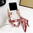 For Motorola Razr 50 Luck Flower Pattern TPU Phone Case With Strap(White) - 2