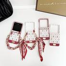 For Motorola Razr 50 Luck Flower Pattern TPU Phone Case With Strap(White) - 3