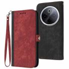 For vivo iQOO Z10 / T4 / Y300 Pro Side Buckle Double Fold Hand Strap Leather Phone Case(Red) - 1