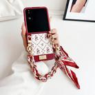 For Xiaomi Mix Flip Luck Flower Pattern TPU Phone Case With Strap(Red) - 2