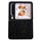 For Huawei Pura X Impression Camellia Pattern Protective Phone Case(Black) - 1