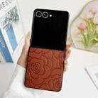 For Samsung Galaxy Z Flip7 5G Impression Camellia Pattern Protective Phone Case(Brown) - 2