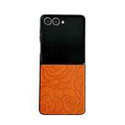For Samsung Galaxy Z Flip7 5G Impression Camellia Pattern Protective Phone Case(Orange) - 1