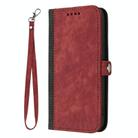 For Itel A50C Side Buckle Double Fold Hand Strap Leather Phone Case(Red) - 3