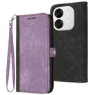 For Itel A80 Side Buckle Double Fold Hand Strap Leather Phone Case(Purple) - 1