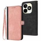 For Itel P65C Side Buckle Double Fold Hand Strap Leather Phone Case(Pink) - 1