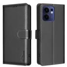 For OPPO Reno13 F 5G Litchi Texture RFID Anti-theft Leather Phone Case(Black) - 1