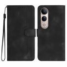 For vivo V50 Lite 4G / 5G Heart Pattern Skin Feel Leather Phone Case(Black) - 1