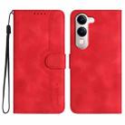 For vivo Y29s 5G / Y04 4G Global Heart Pattern Skin Feel Leather Phone Case(Red) - 1