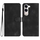 For vivo Y29s 5G / Y04 4G Global Heart Pattern Skin Feel Leather Phone Case(Black) - 1