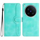 For vivo X200 Ultra Heart Pattern Skin Feel Leather Phone Case(Light Blue) - 1