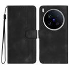 For vivo X200 Ultra Heart Pattern Skin Feel Leather Phone Case(Black) - 1
