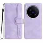 For vivo X200 Ultra Heart Pattern Skin Feel Leather Phone Case(Purple) - 1