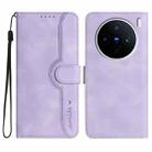 For vivo X200s Heart Pattern Skin Feel Leather Phone Case(Purple) - 1