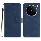For vivo X200s Heart Pattern Skin Feel Leather Phone Case(Royal Blue) - 1