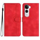 For vivo Y400 Pro 5G Heart Pattern Skin Feel Leather Phone Case(Red) - 1