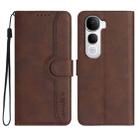 For vivo Y400 Pro 5G Heart Pattern Skin Feel Leather Phone Case(Brown) - 1