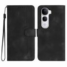 For vivo Y400 Pro 5G Heart Pattern Skin Feel Leather Phone Case(Black) - 1