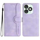 For Itel A50 Heart Pattern Skin Feel Leather Phone Case(Purple) - 1