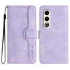 For Itel S25 Heart Pattern Skin Feel Leather Phone Case(Purple) - 1