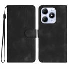 For Itel A90 Heart Pattern Skin Feel Leather Phone Case(Black) - 1