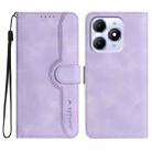 For Itel A90 Heart Pattern Skin Feel Leather Phone Case(Purple) - 1