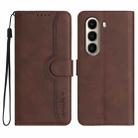 For Itel A95 5G Heart Pattern Skin Feel Leather Phone Case(Brown) - 1