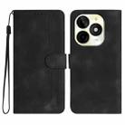 For Itel P65C Heart Pattern Skin Feel Leather Phone Case(Black) - 1