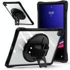 For Samsung Galaxy Tab A9+ Rotation Grip Holder TPU Hybrid Clear PC Tablet Case(Black) - 2