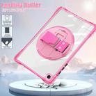 For Samsung Galaxy Tab A9+ Rotation Grip Holder TPU Hybrid Clear PC Tablet Case(Red Rose) - 3
