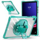 For Samsung Galaxy Tab A9+ Rotation Grip Holder TPU Hybrid Clear PC Tablet Case(Light Green) - 2