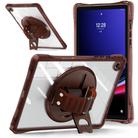 For Samsung Galaxy Tab A9+ Rotation Grip Holder TPU Hybrid Clear PC Tablet Case(Chocolate) - 2