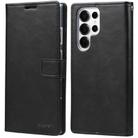 For Samsung Galaxy S25 Ultra 5G GOOSPERY BLUE MOON Crazy Horse Texture Leather Phone Case(Black) - 1