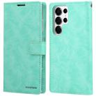 For Samsung Galaxy S25 Ultra 5G GOOSPERY BLUE MOON Crazy Horse Texture Leather Phone Case(Mint Green) - 1