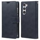 For Samsung Galaxy S25 5G GOOSPERY MANSOOR DIARY 9 Card Slots Leather Phone Case(Dark Blue) - 1
