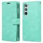 For Samsung Galaxy S25+ 5G GOOSPERY MANSOOR DIARY 9 Card Slots Leather Phone Case(Mint Green) - 1