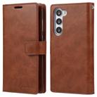 For Samsung Galaxy S25+ 5G GOOSPERY MANSOOR DIARY 9 Card Slots Leather Phone Case(Brown) - 1