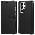 For Samsung Galaxy S25 Ultra 5G GOOSPERY MANSOOR DIARY 9 Card Slots Leather Phone Case(Black) - 1