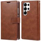 For Samsung Galaxy S25 Ultra 5G GOOSPERY MANSOOR DIARY 9 Card Slots Leather Phone Case(Brown) - 1