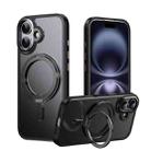 For iPhone 17 Frosted 360 Degree MagSafe Magnetic Holder Phone Case(Black) - 1