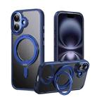 For iPhone 17 Frosted 360 Degree MagSafe Magnetic Holder Phone Case(Blue) - 1