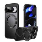 For Google Pixel 10 / 10 Pro Frosted 360 Degree MagSafe Magnetic Holder Phone Case(Black) - 1