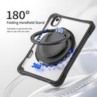 For iPad mini 2024 / mini 6 Rotation Ring Handle TPU Hybrid Clear PC Tablet Case(Black) - 3